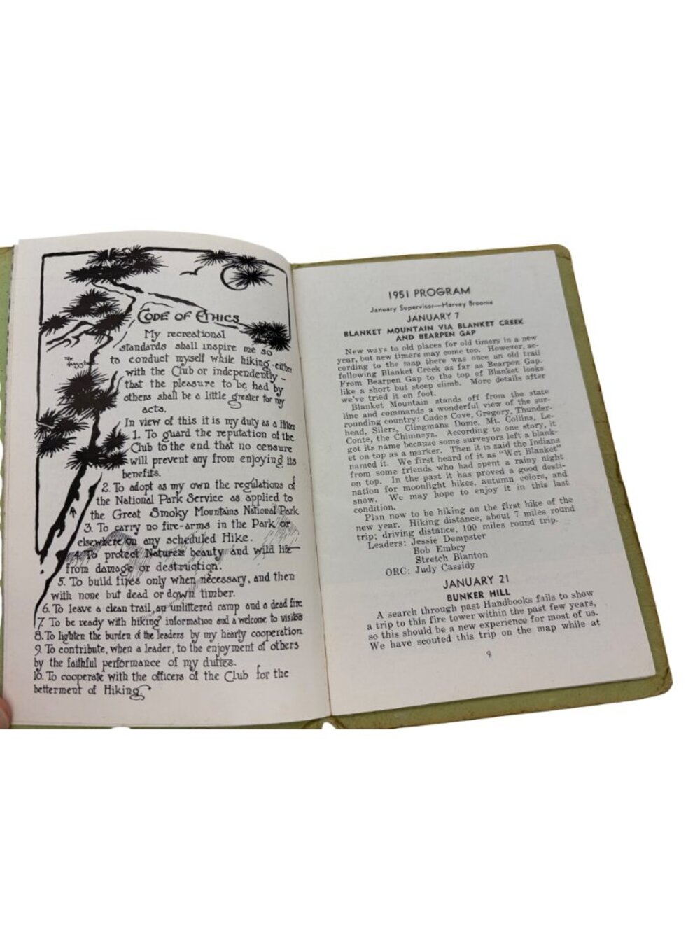Smoky Mountains Hiking Club Ephemera Lot 1937 1951 1976 1926 Pamphlet Reprint - Picture 10 of 12